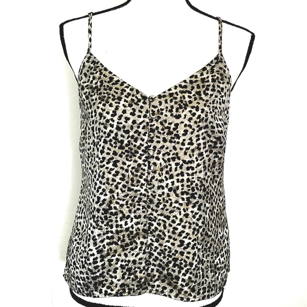 Cupcakes and Cashmere Animal Print Cami Top  - Leopard Spaghetti Strap XS